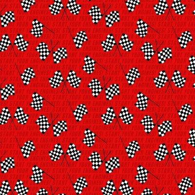 Start Your Engines Flags Red Cotton