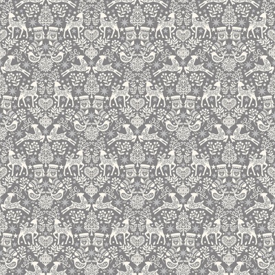 Scandi 22 Folk Grey Cotton Metallic