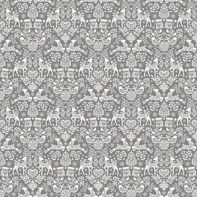 Scandi 22 Folk Grey Cotton Metallic