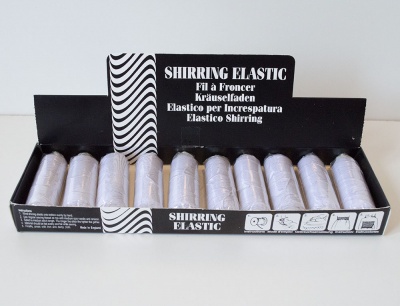 Shirring Elastic White 20m