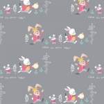 Disney's Alice in Wonderland Follow the Rabbit Grey Cotton