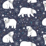 Arctic Polar Bears Navy Cotton