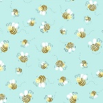 Aqua Bees Allover Cotton