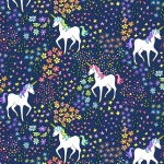 Believe Unicorn Field Navy Cotton