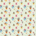 Cat's Meow Birdhouse Green Cotton