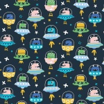 Blast Off Aliens Cotton