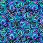 Blue Utopia Metallic Blue Swirls Cotton