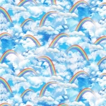 Bright Rainbow Sky Cotton