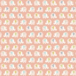 Baby Safari Elephants Pink Cotton