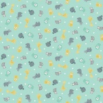 Baby Safari Scatter Turquoise Cotton