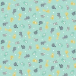 Baby Safari Scatter Turquoise Cotton