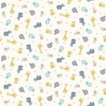 Baby Safari Scatter White Cotton