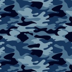 Camoflauge Blue Cotton