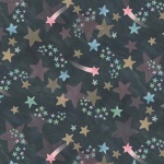 Night Stars Charcoal Cotton