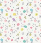 Spring Treats Chicks & Bunnies on Cream Cotton