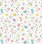 Spring Treats Chicks & Bunnies on Cream Cotton