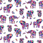 Elephant Mosaic Multi Cotton