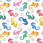 Commotion in the Ocean Seahorses Cotton