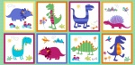 Dino World Multi Panel Cotton
