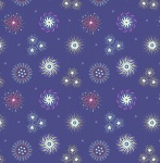 Small Things Fireworks on Indigo Cotton