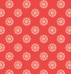 Flower Child Funky Daisy on Red Cotton