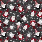 Tossed Winter Gnomes & Snowflakes Cotton