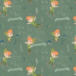 Green Disney Neverland Adventures Cotton