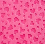 Heart Embossed Fuchsia Plush