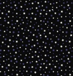 Haunted House Glow in the Dark Stars on Black Cotton