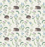 Bluebell Wood Hedgehog on Cream Cotton
