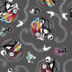 Nightmare Before Christmas Jack & Sally Grey Cotton