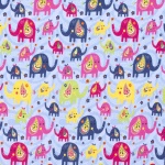 Paisley Elephants on Light Blue Jersey