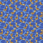 Giraffes on Blue Jersey