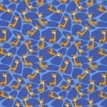 Giraffes on Blue Jersey