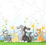 Kitty The Cat Double Border Cotton
