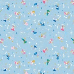 Little Brier Rose Fairies Blue Sparkle Cotton