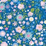 Little Brier Rose Floral Midnight Sparkle Cotton