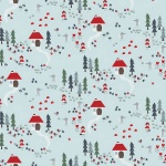 Little Red Aqua Forest Path Cotton