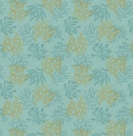 Moontide Octopus on Eau De Nil with Gold Metallic Cotton