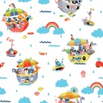 RB Noah's Ark Main White Cotton