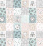 Bella Bunny & Bear, 3 Inch Nursery Squares Natural Cotton