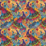 Painted Peacocks Cotton