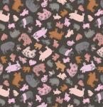 Piggy Tales Piggies on Dark Mud Cotton