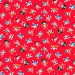 Pirate Skulls Red Cotton