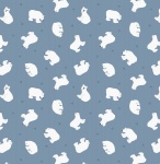 Small Things Polar Animals Polar Bears on Light Denim with Pearl Cotton