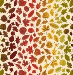 A Winter Nap Rainbow Leaves on Cream Cotton
