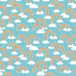 Blue Rainbowsaurus Rainbows Cotton