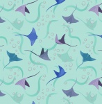 Moontide Rays on Eau De Nil with Silver Metallic Bubbles Cotton