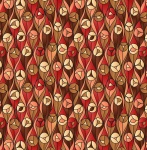 Reflections Brown & Red  Buds Cotton