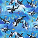 Reef Life Diving Whale Digital Cotton